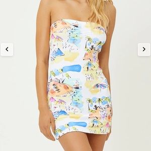 Frankies Bikini Palmer Terry Strapless Tube Dress - Santorini